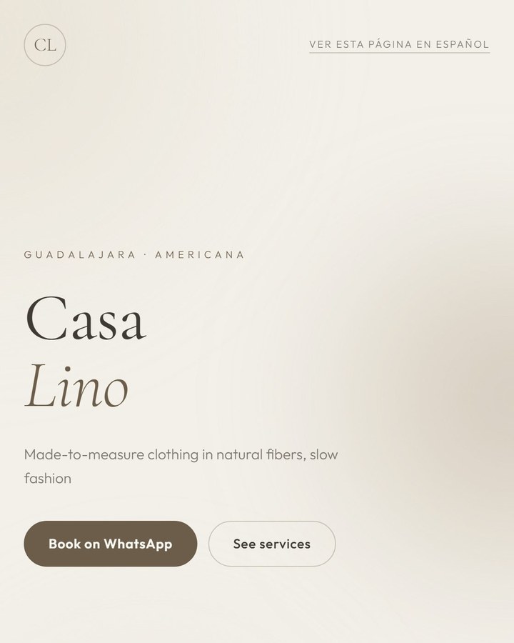 ModaLink card in the Linen Minimal style